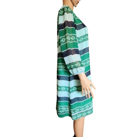 Eva Mendes NY & Co Green Striped Dress - Picture 7 of 8